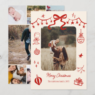 8 Fotos Weihnachtsgrüße Doodles Feiertagskarte