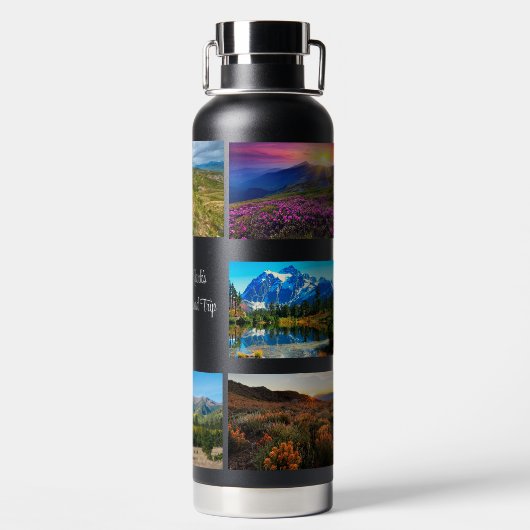 8 Fotovorlage personalisieren Textvakuum versiegel Trinkflasche (Rückseite)