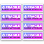 8 Fragile Shipping Stickers (Handle with Care) Aufkleber (Vorderseite)