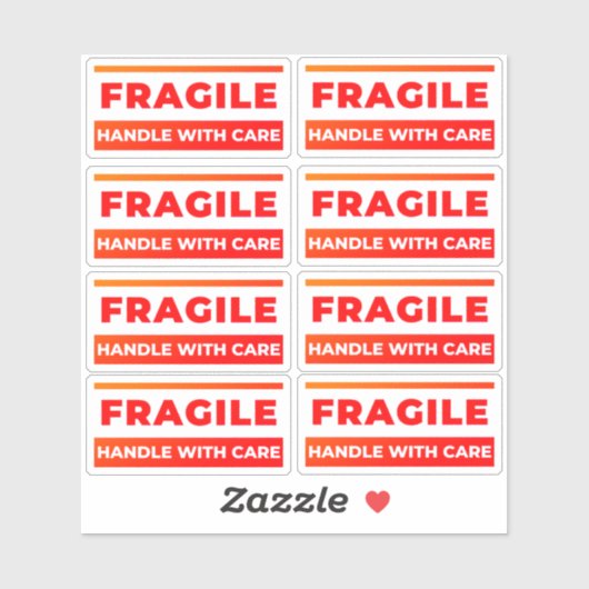 8 Fragile Stickers, Shipping Labels for Breakables (Blatt)