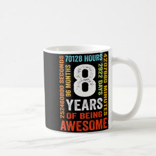 8. Geburtstag 8 Jahre alt Vintage Retro 96 Monate  Kaffeetasse