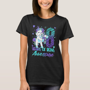 8. Geburtstag 8 Jahre alter Girl Flossing Einhorn  T-Shirt