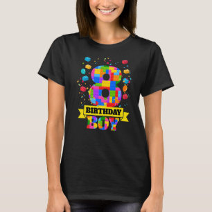 8. Geburtstag 8 Jahre altes Gebäude Jungen Kinder T-Shirt
