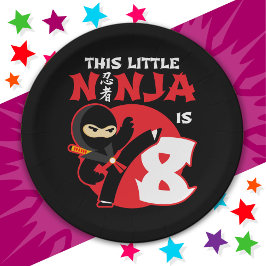 8. Geburtstag 8 Jahre Altes Kind Party Little Ninj Pappteller