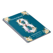 8. Geburtstag Aquamarines Foto Blume Gelbes Gästeb Notizblock (Rechte Seite)