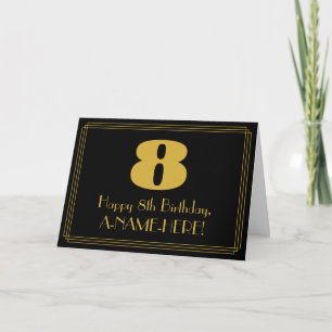 8. Geburtstag: Art Deco inspiriertes Aussehen "8" Karte