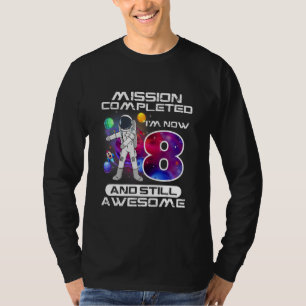 8. Geburtstag Astronautenraum 8 Jahre alter Tag T-Shirt