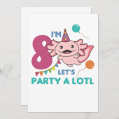 8. Geburtstag Axolotl achtjährig süße Axolotls Einladung (Vorne/Hinten)
