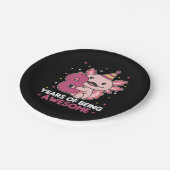 8. Geburtstag Axolotl achtjährig süße Axolotls Pappteller (Schrägansicht)