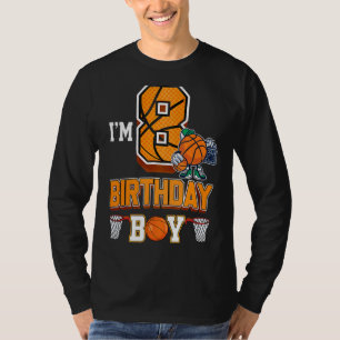 8. Geburtstag Basketball Boy 8 Jahre Alte Kinder T-Shirt