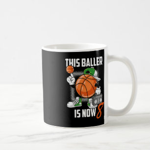 8. Geburtstag Basketball Spielspass 8 Jahre altes  Kaffeetasse