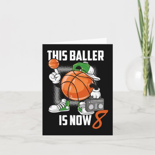 8. Geburtstag Basketball Spielspass 8 Jahre altes Karte (Vorderseite)