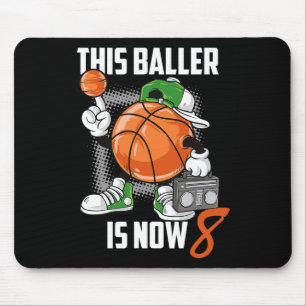 8. Geburtstag Basketball Spielspass 8 Jahre altes Mousepad