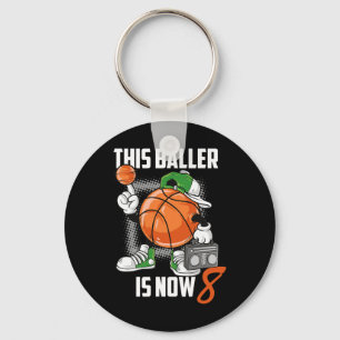 8. Geburtstag Basketball Spielspass 8 Jahre altes  Schlüsselanhänger