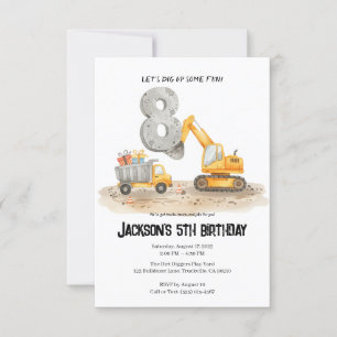 8. Geburtstag Baustellen-Junge Geburtstagseinladun Einladung