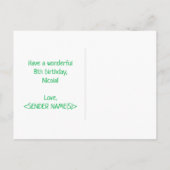 8. Geburtstag: Bold, Fun, Simple, Rainbow 8 Postkarte (Rückseite)