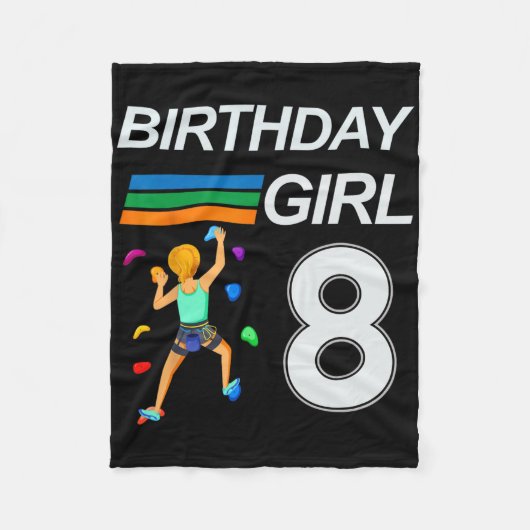 8. Geburtstag Boulder Rock Climbing Für Fleecedecke (Vorderseite)
