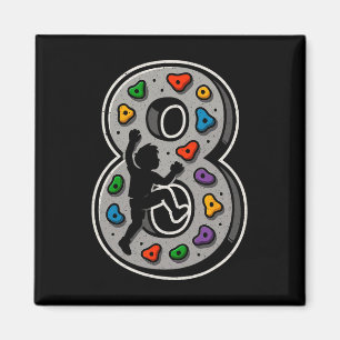 8. Geburtstag Bouldering Junge Mädchen Fels Wand B Magnet