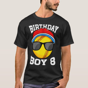 8. Geburtstag Boy Softball Player 8 Jahre alte Kin T-Shirt