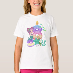 8. Geburtstag Bunte Meerjungfrau & Meereslebewesen T-Shirt