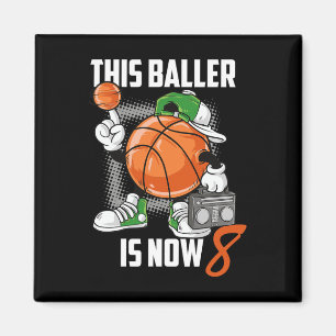 8. Geburtstag Bysketbyll Player Spaß 8 Jahre alt K Magnet