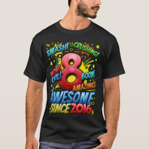 8. Geburtstag Comic Stil Phantastisch seit 2016 8 T-Shirt