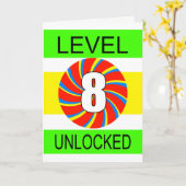 8. Geburtstag Computerspiel Karte (Gelbe Blume)