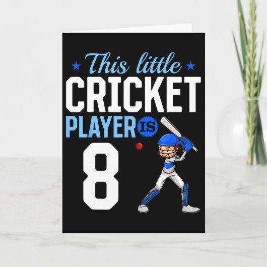 8. Geburtstag Cricket-Spieler Karte (Vorderseite)