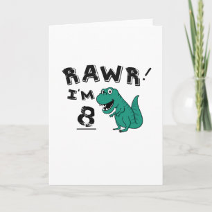 8. Geburtstag Dinosaurier-Geschenk für 8 Jahre Kin Karte