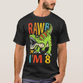 8. Geburtstag Dinosaurier T Rex Rawr Ich bin 8 für T-Shirt (Vorderseite)