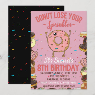8. Geburtstag Donut Verlieren Sie Ihre Streusel Mä Einladung