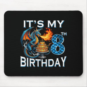 8. Geburtstag Drachenparty Drachenliebhaber 8 Jahr Mousepad