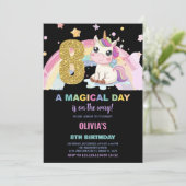 8. Geburtstag Einhorn Geburtstag Einladungen (Stehend Vorderseite)