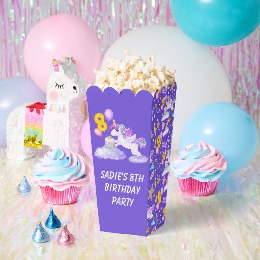 8. Geburtstag Einhorn mit Cake Favor Box Geschenkschachtel (Party)