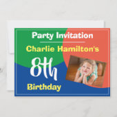 8. Geburtstag Einladung mit Foto (Vorderseite)