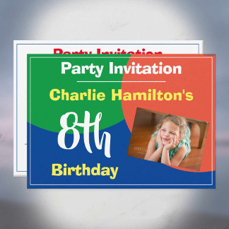 8. Geburtstag Einladung mit Foto