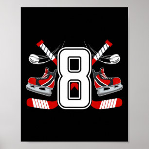 8. Geburtstag Eishockey Junge Achtjähriger Eishock Poster