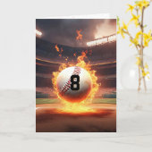 8. Geburtstag - Flaming Baseball Karte (Gelbe Blume)