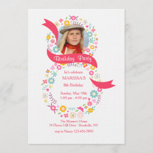 8. Geburtstag Foto Einladung