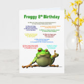 8. Geburtstag, Frosch Jokes Karte (Gelbe Blume)
