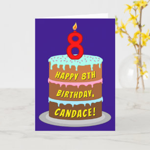 8. Geburtstag: Fun Cake and Candle + Individuelle  Karte