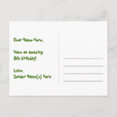 8. Geburtstag - Fun Fireworks Pattern + Regenbogen Postkarte (Rückseite)