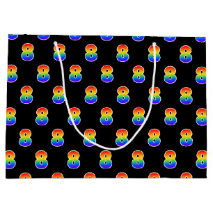 8. Geburtstag: Fun Rainbow Event Nummer 8 Muster Große Geschenktüte