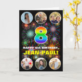 8. Geburtstag: Fun Rainbow #, Individuelle Name &  Karte (Gelbe Blume)