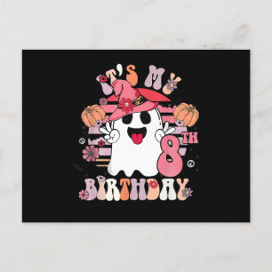 8. Geburtstag Geschenke Spooky Boo Groovy Retro 70 Postkarte