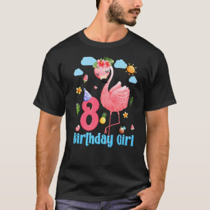 8. Geburtstag Girls Flamingo 8 Jahre alt Tropical  T-Shirt