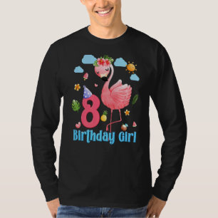 8. Geburtstag Girls Flamingo 8 Jahre alt Tropical  T-Shirt