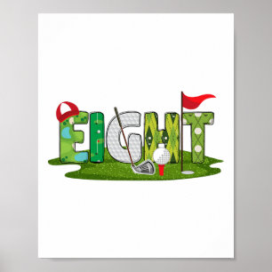 8. Geburtstag Golf Thema 8 Jahre Alte Kinder Sport Poster