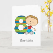 8. Geburtstag - Grußkarte - Junge Karte (Gelbe Blume)