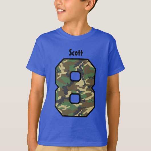 8. Geburtstag Junge Camouflage Acht Jahr Individue T-Shirt (Vorderseite)